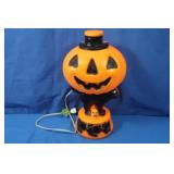 Blow Mold Light-up Black Cat & Pumpkin