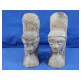 Vintage Carved Wooden Bookends