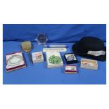 Costume Jewelry, Thermometers, Felt Hat & more