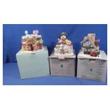 Party Lite Candle Holders-Cottage, Santa,