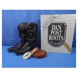 Dan Post Leather Boots sz 8.5D, Leather Belt