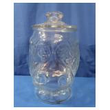 Embossed Glass Hippo Cookie Jar