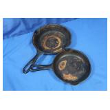 2 Small Wagner Ware Cast Iron Pans