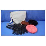 2 Fringed Leather Purses & more