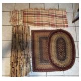 2 Lg Rag Rugs, Woven Oval & Rectangle Rug &