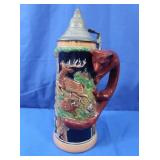 German Beer Stein w/Metal Lid