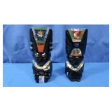 Carved & Inlaid Glass Statues 7"H