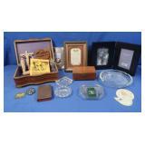 Picture Frames, Ashtray, Wooden Jewelry Box
