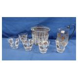 MCM Glassware 5" Ice Bucket, 4 Cordial, Small