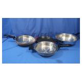 Shallow Cast Iron Pan 10", West Bend 12" Wok, 10"