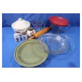 Pyrex Pie Dishes, Vintage Milk Glass S&P, Rolling