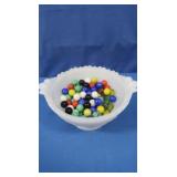 Glass Dish & Marbles