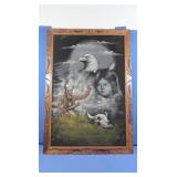 Velvet Eagle & Indian Painting 40x28"
