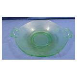 Green Uranium Glass Bowl & Spoon