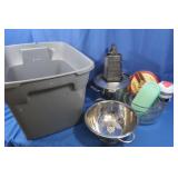 Cuisinart Metal Pot, Lidded Glass Bowls