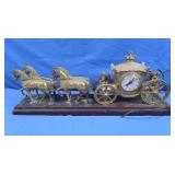 Brass Clock Carriage & Horse Team (non-working