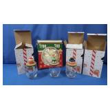3 NIB Temptations Holiday Glasses, Vintage Tree