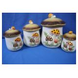 4 Sears & Roebuck Mushroom Canisters
