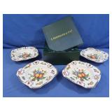 4 I. Godinger Decorated Bowls