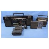 Panasonic Boom Box, GE Transistor Radios, Tape