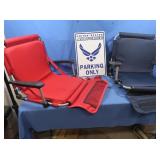 2 Foldable Stadium Seats, Metal Sign