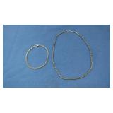 Sterling 16" Chain & 8" Bracelet 21.7 gr total wt