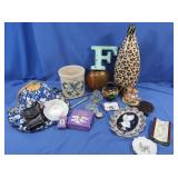 Wooden Vase, Crock, Knicknacks & more-incl plastic