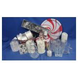Asst Christmas Dï¿½cor-Candle Holders, Mint Trays,