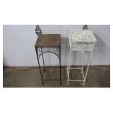 2 Metal & Wood Plant Stands-both 26x10"