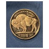 2002 1oz. Fine Silver Buffalo/Indian Coin