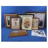 Asst Framed Prints, Autographed Rodeo Cowboy