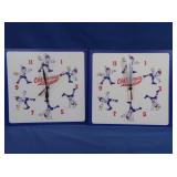 2 Old German Lager Clocks 11x11" (battery