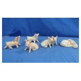 5 Piglet Figurines