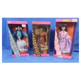 3 NIB Barbies-1995 Japanese, 1993 Native