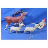 Celluloid Reindeer & Santa