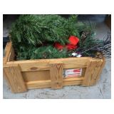 Christmas Wreaths in lg Wood Box