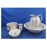 Vintage Rose Wash Basin & Pitcher
