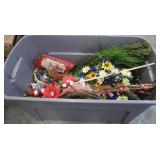 Lg Lot Silk Flowers & Holders