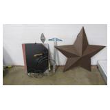 Large Metal Star, Metal Bike Sculpture