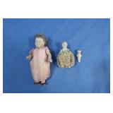3 Antique Dolls-4", 2" & 1"