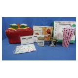 Christmas Plates, Apple Peeler, Apple Jar