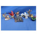 Ceramic Birds, Turtle, Flowers & Owl