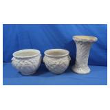 3 Ceramic Planters-1 McCoy 8" & 13"