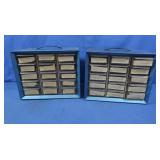2 sm Metal Hardware Organizers w/Contents