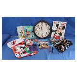Mickey Mouse Clock, Scarf, Books