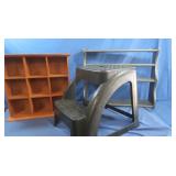 9-cube Shelf, 3-tier Shelf, Plastic Step Stool