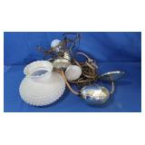 Hanging Hobnail Milk Glass Lamp
