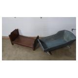 2 Antique Wooden Baby Cradles/Bed