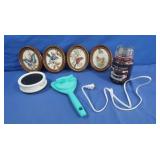 4 Marvetti Marble Engraved Pictures, Candle, Jar