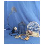 2 Decorative Bird Cages, Wreath